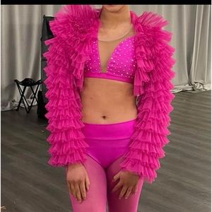 Hot pink competition dance costume